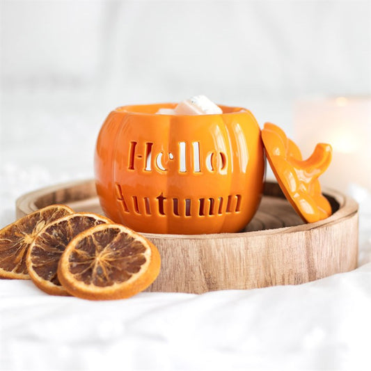 Hello Autumn Pumpkin Tealight Wax Warmer