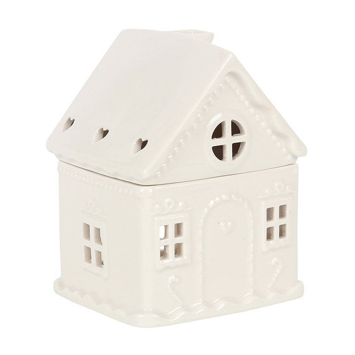 White Gingerbread House Tealight Wax Warmer
