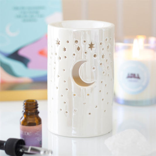 Iridescent White Moon Tealight Wax Warmer