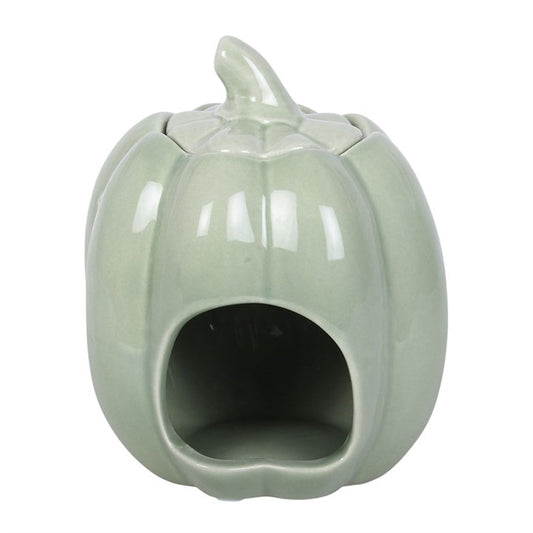 Tall Sage Green Pumpkin Tealight Wax Warmer
