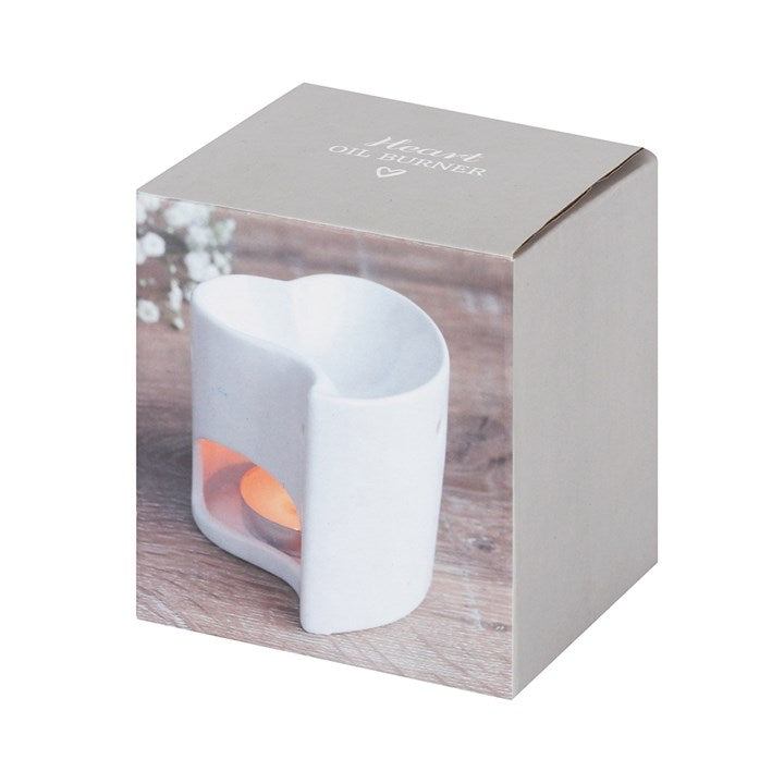 White Heart Tealight Wax Warmer