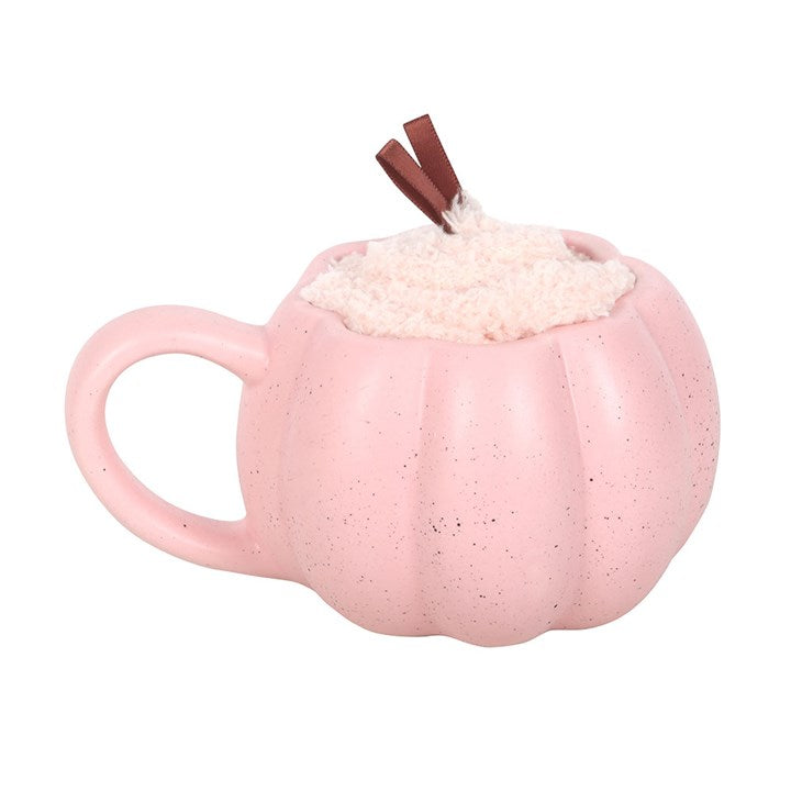 Free Gift Pink Pumpkin Mug and Socks Set