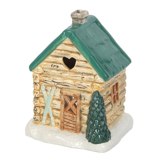 Cabin Ski Chalet Tealight Wax Warmer