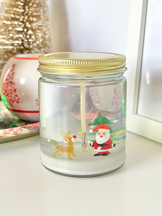 Santa & Reindeer Candle