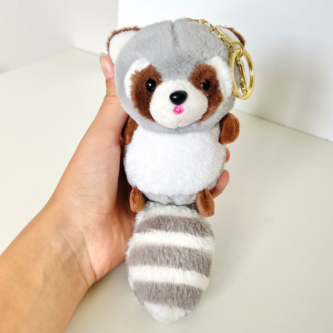 Raccoon Plush Keychain illuminatedbymia