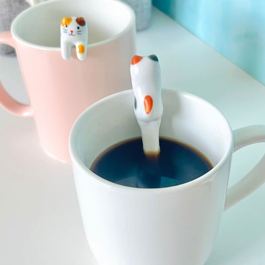 Ceramic Cat Hanging Coffee Spoon