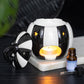 Black & White Striped Pumpkin Tealight Wax Warmer
