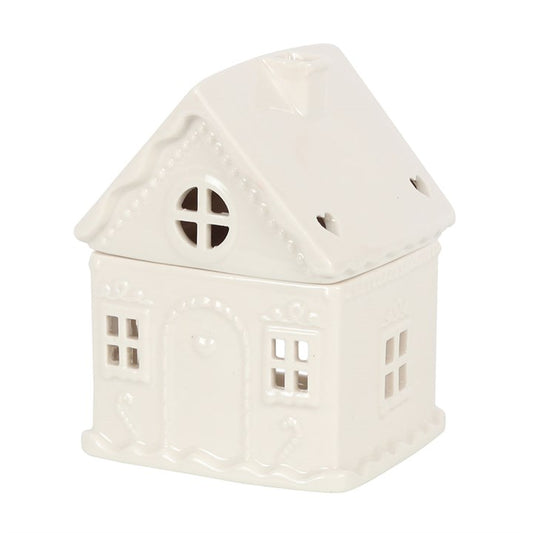 White Gingerbread House Tealight Wax Warmer