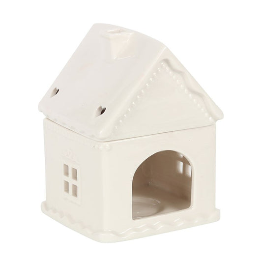 White Gingerbread House Tealight Wax Warmer