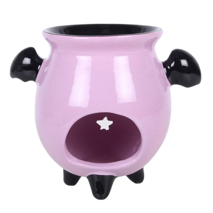Pastel Bat Brew Cauldron Tealight Wax Warmer