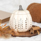 Cream Leaf Cut Out Pumpkin Tealight Wax Warmer