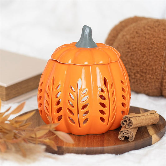 Orange Leaf Cut Out Pumpkin Tealight Wax Warmer