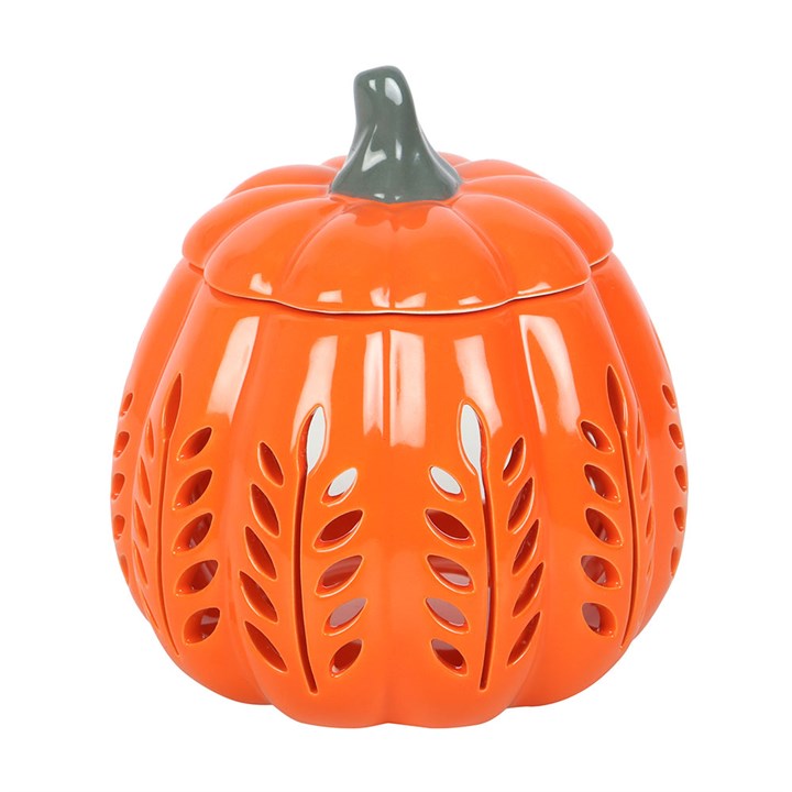Orange Leaf Cut Out Pumpkin Tealight Wax Warmer
