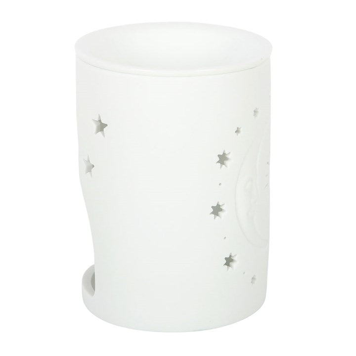 White Sun and Moon Cut Out Tealight Wax Warmer