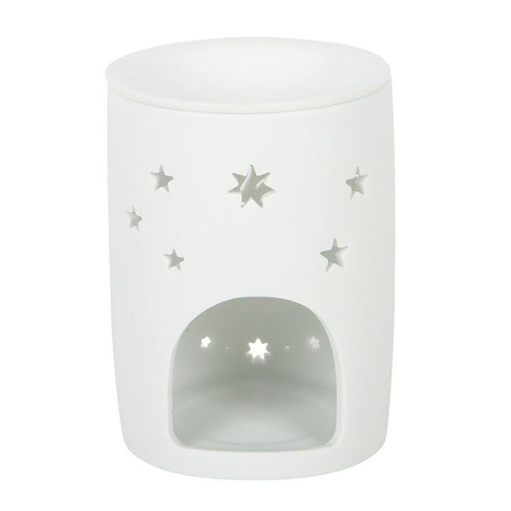 White Sun and Moon Cut Out Tealight Wax Warmer