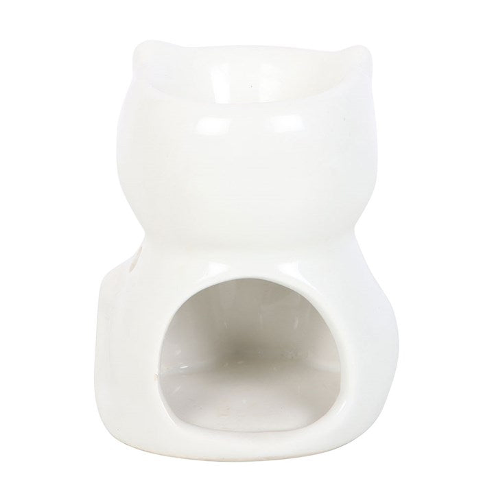 White Happy Cat Tealight Wax Warmer