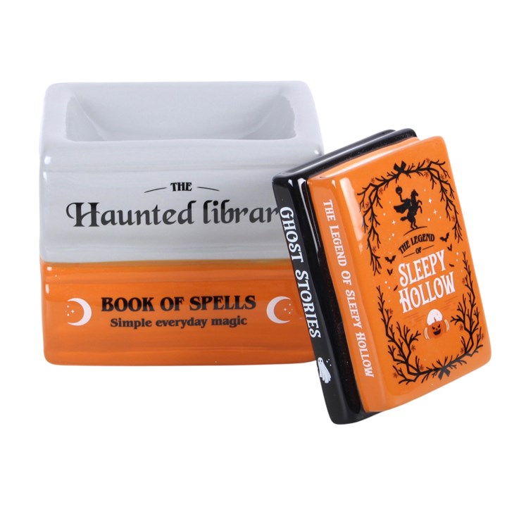 Haunted Library Book Stack Tealight Wax Warmer