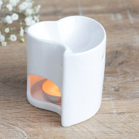 White Heart Tealight Wax Warmer