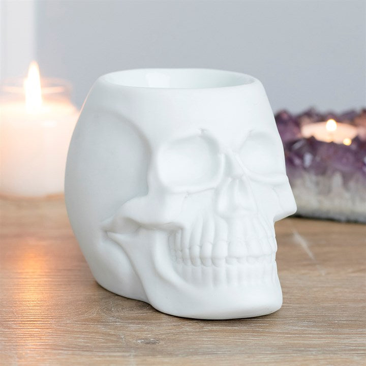 White Skull Tealight Wax Warmer