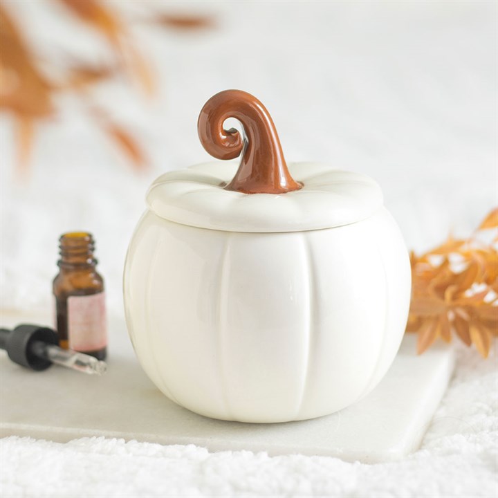 White Curly Pumpkin Tealight Wax Warmer