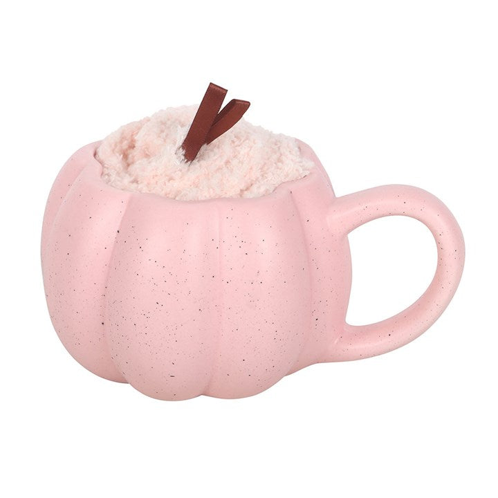 Free Gift Pink Pumpkin Mug and Socks Set