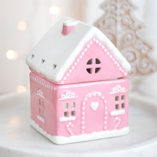 Pink Gingerbread House Tealight Wax Warmer