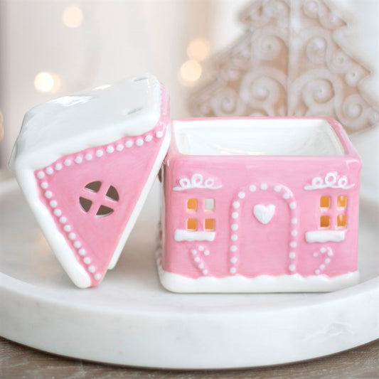 Pink Gingerbread House Tealight Wax Warmer