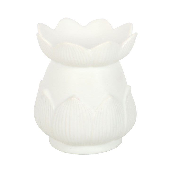 White Lotus Flower Tealight Wax Warmer