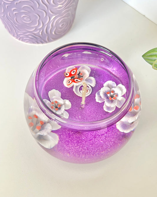 Lavender Butterfly Candle