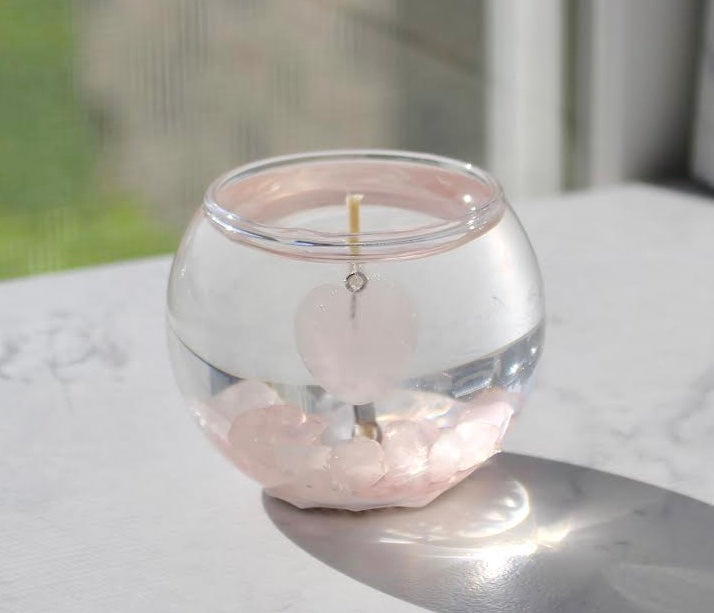 MINI Crystal Heart Gemstone Candle