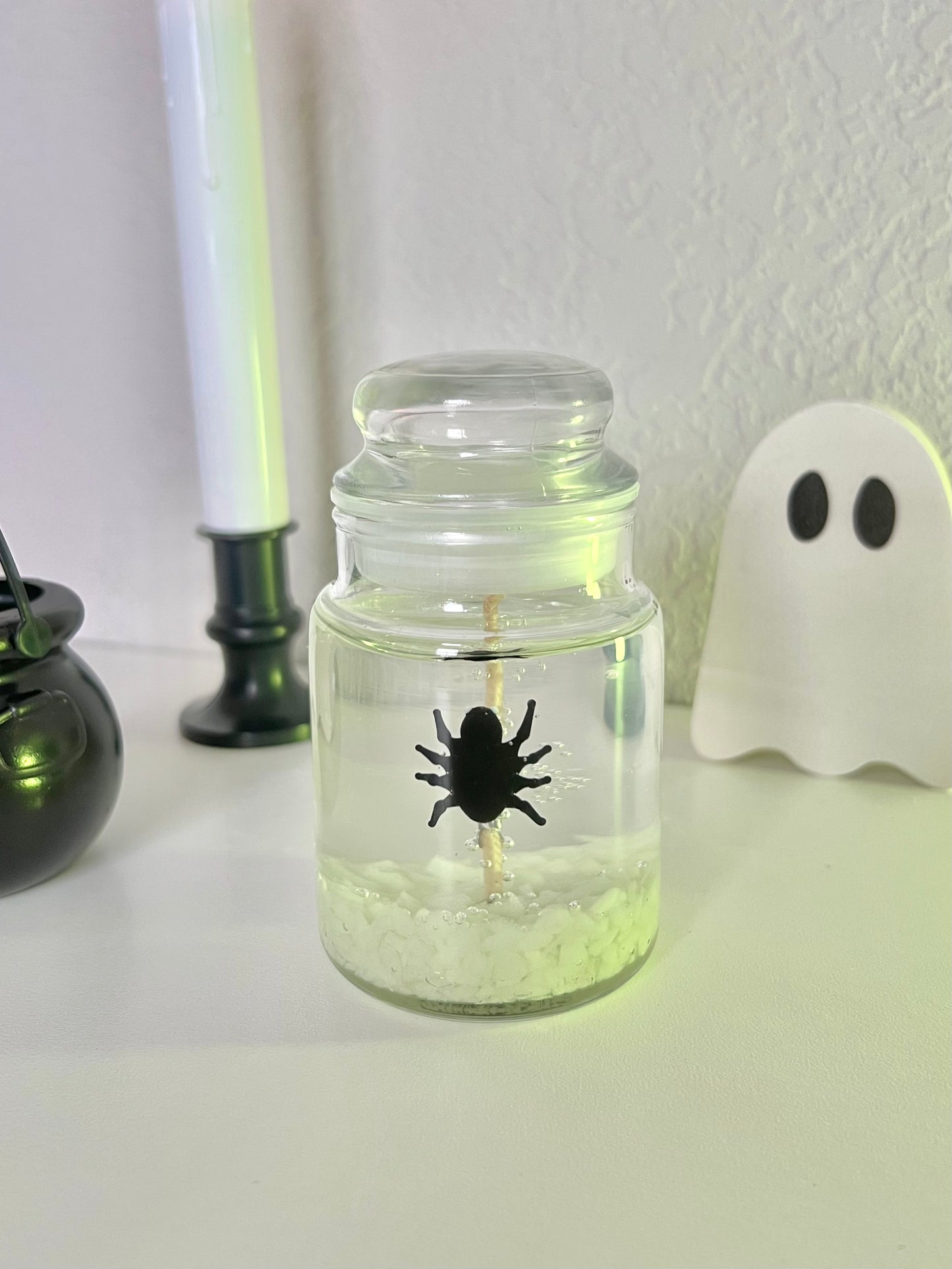 Mini Glow-in-the-Dark Venom the Black Widow Spider Candle