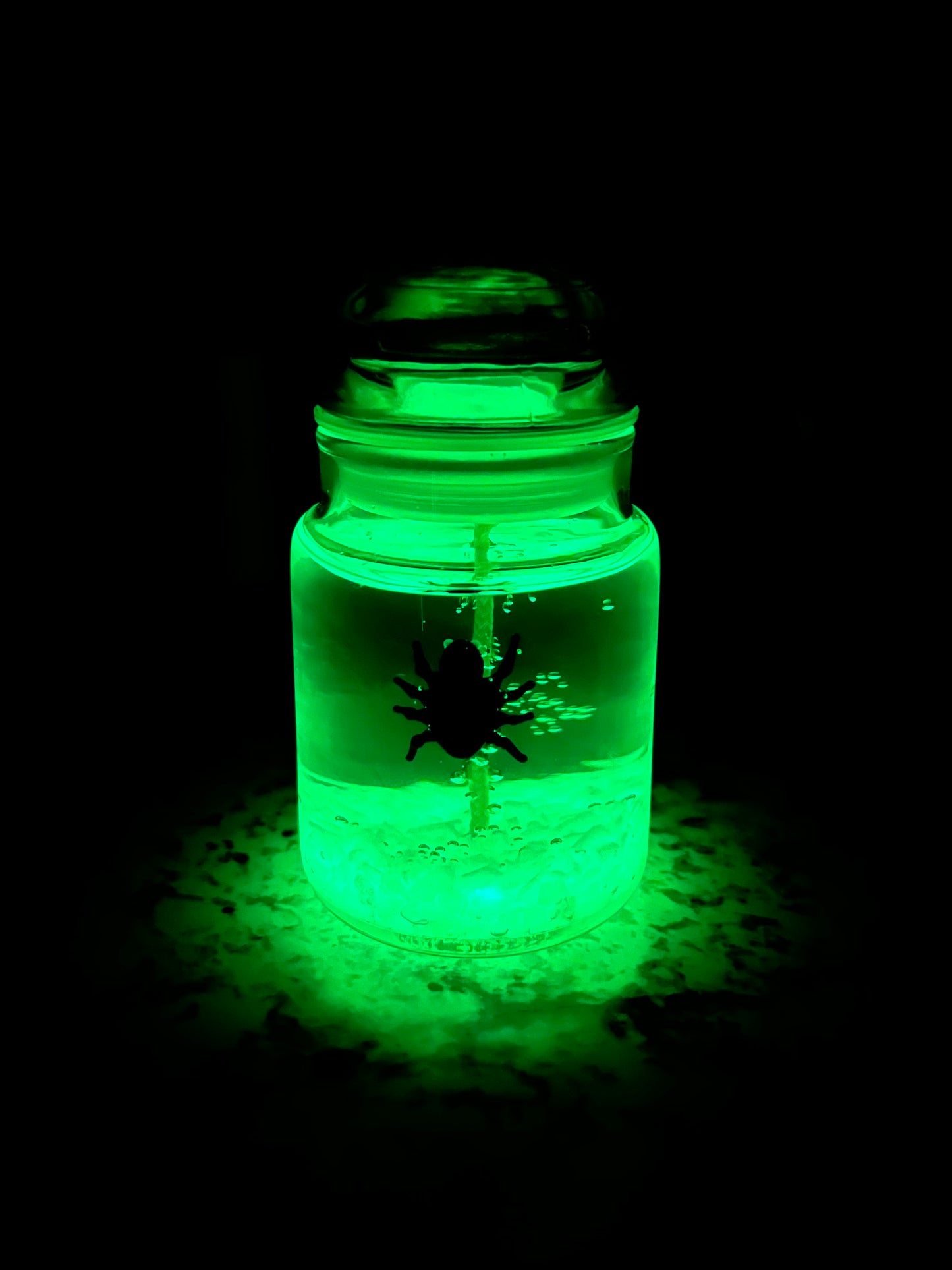 Mini Glow-in-the-Dark Venom the Black Widow Spider Candle