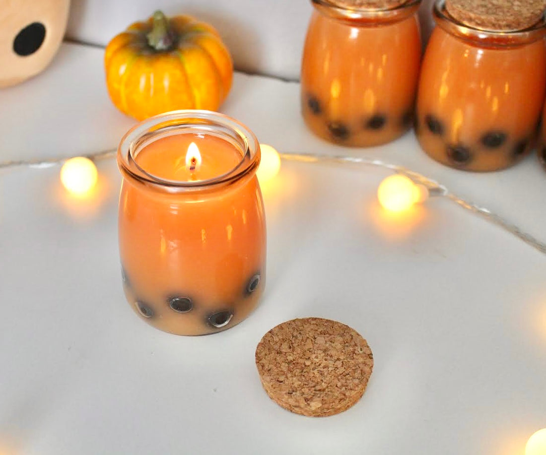 Pumpkin Spice Boba Tea Candle illuminatedbymia