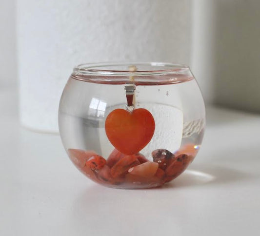 MINI Crystal Heart Gemstone Candle
