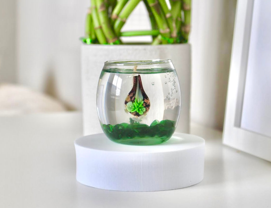 MINI Lampwork Glass Flower Candle