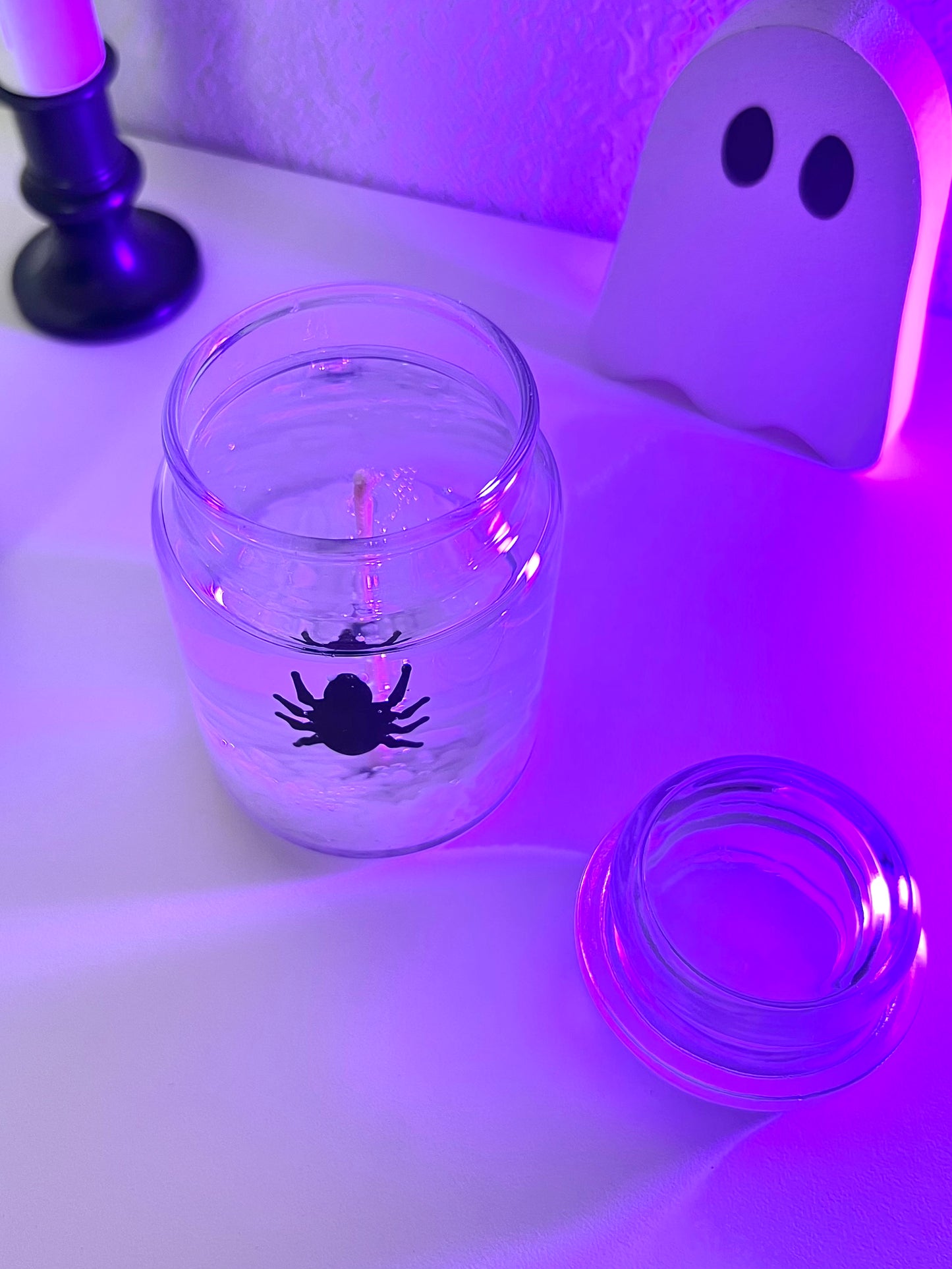 Mini Glow-in-the-Dark Venom the Black Widow Spider Candle